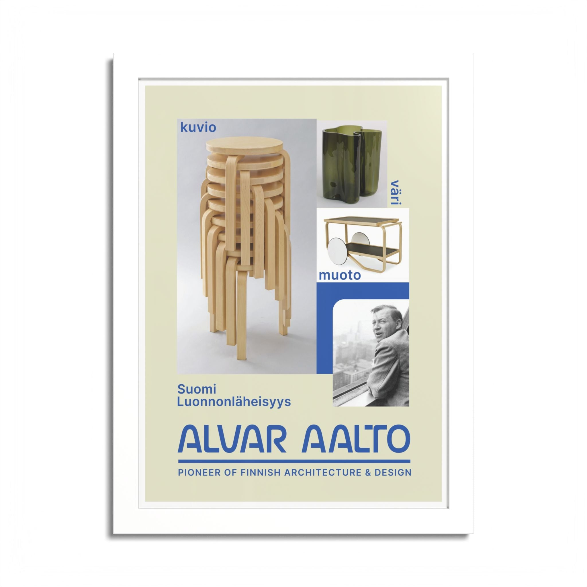 Hight Quality Alvar Aalto Framed Exhibition Poster