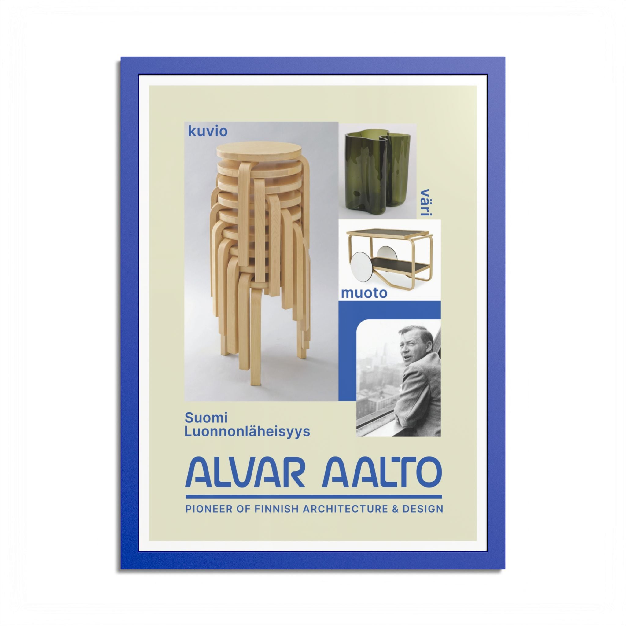 Hight Quality Alvar Aalto Framed Exhibition Poster