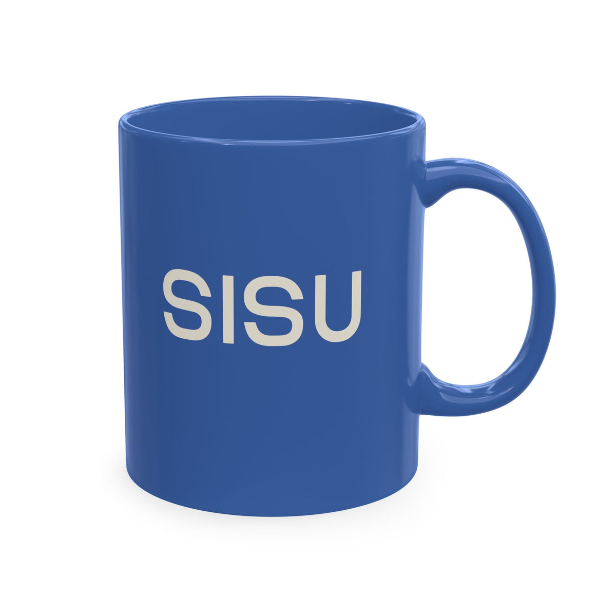 Modern Ceramic Coffee Cup with Finnish Flag & SISU Design