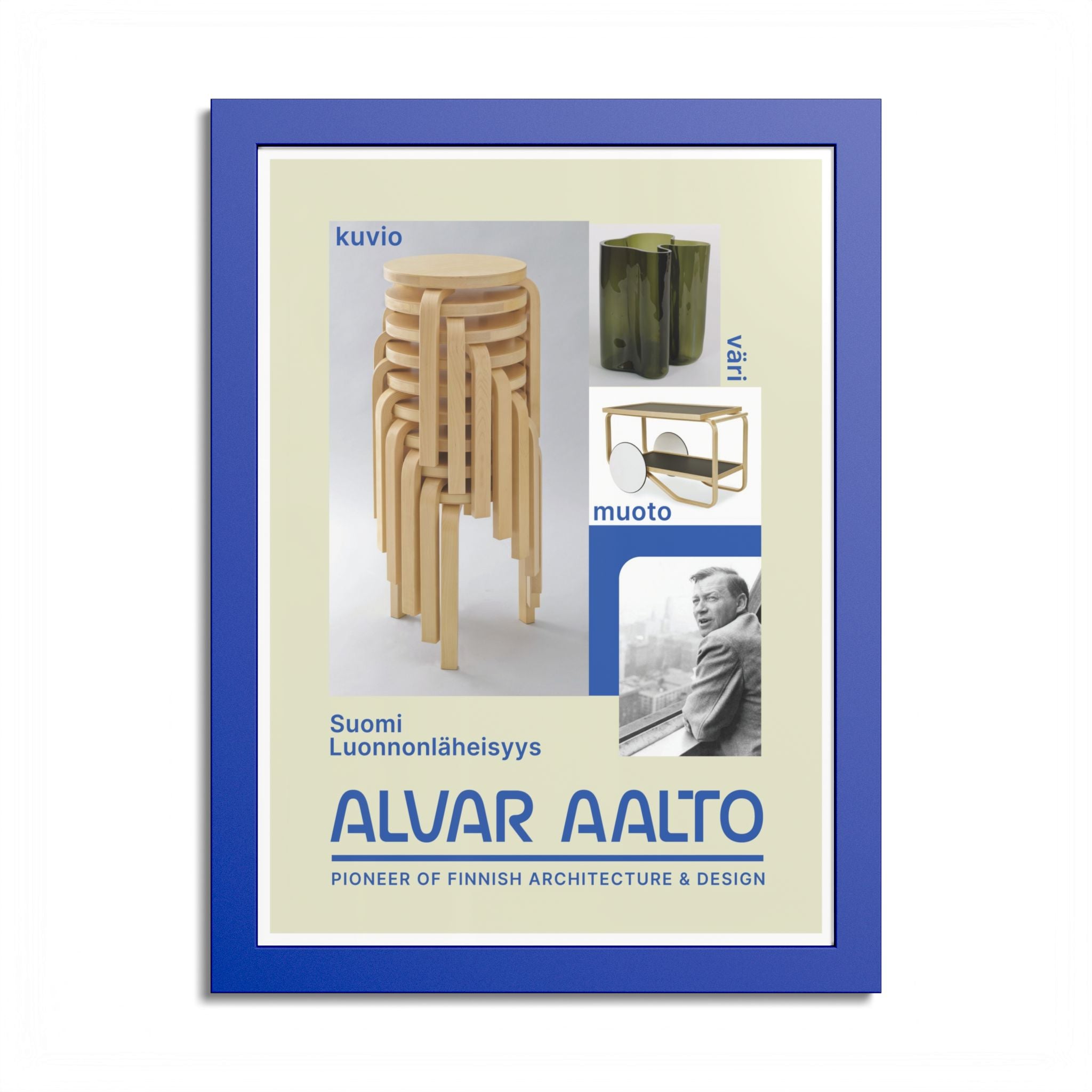Hight Quality Alvar Aalto Framed Exhibition Poster