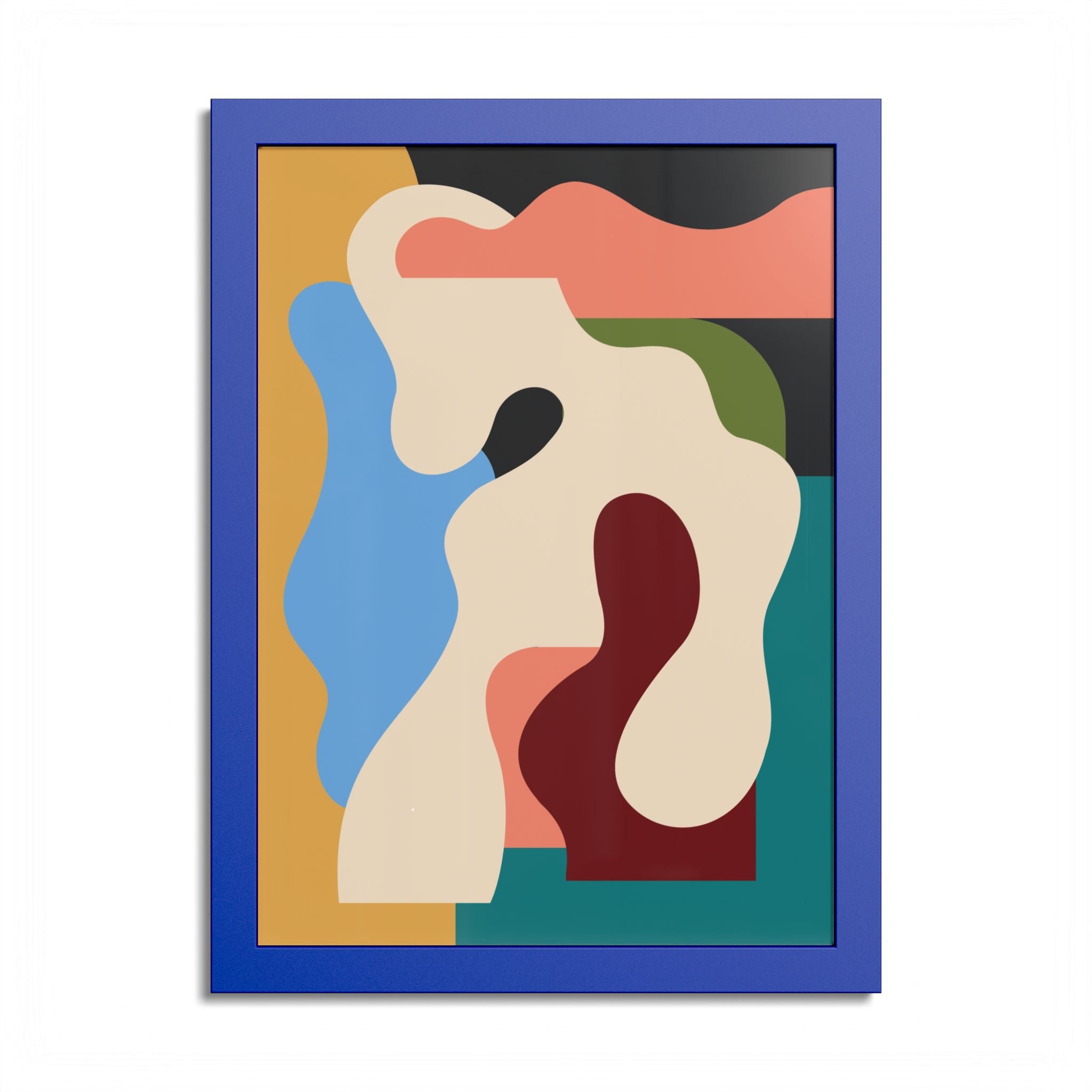 Modern Abstract Organic Shapes Framed Fine Art Print