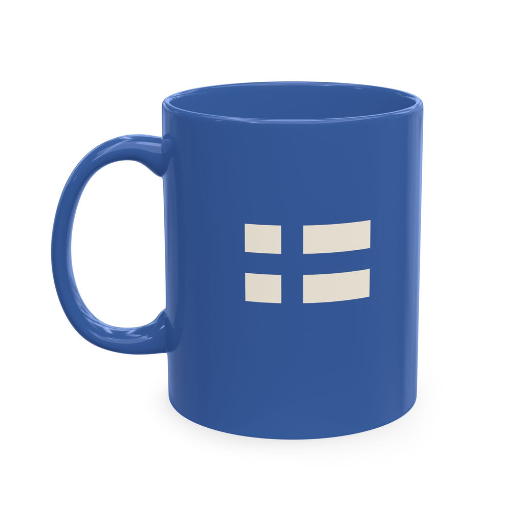 Modern Ceramic Coffee Cup with Finnish Flag & SISU Design