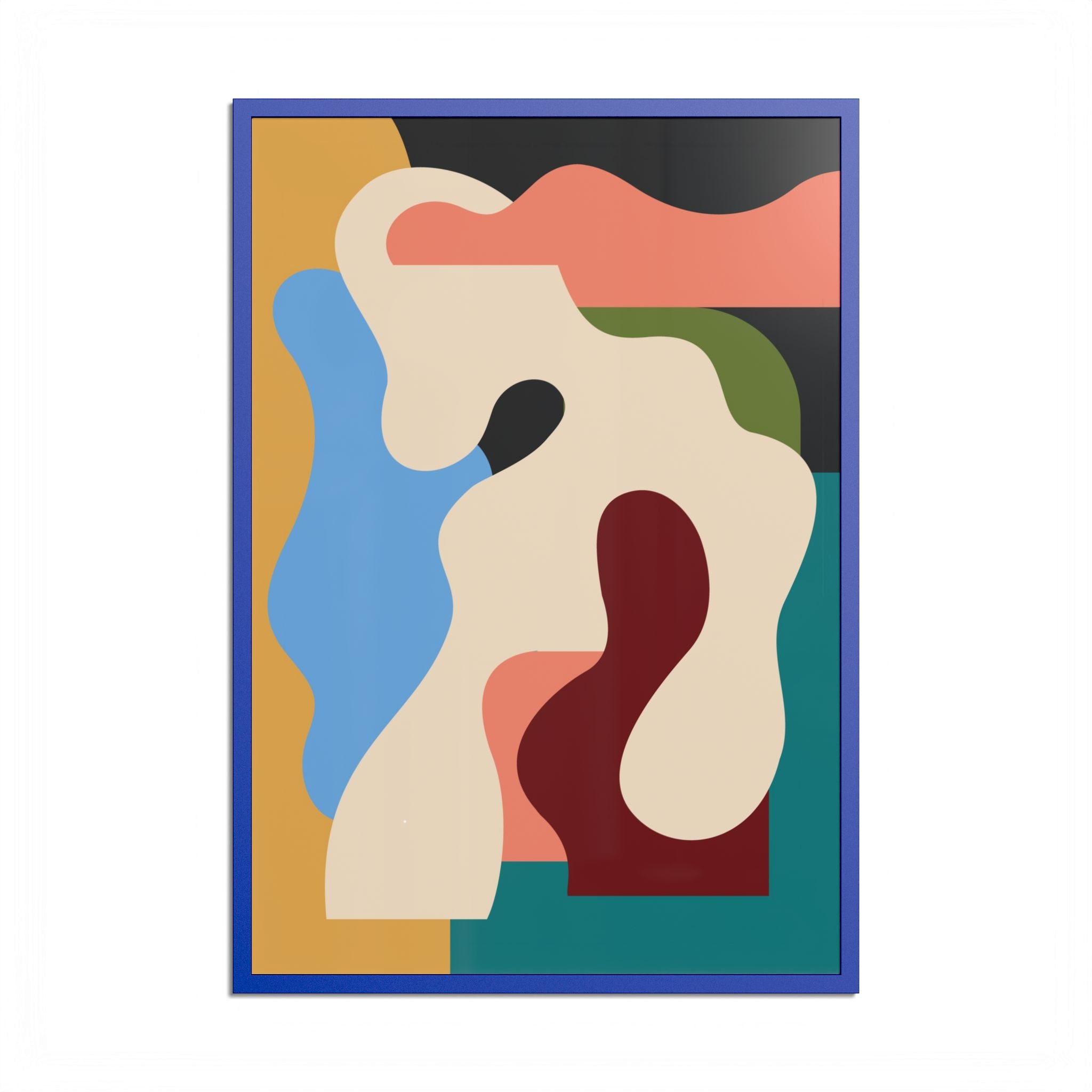 Modern Abstract Organic Shapes Framed Fine Art Print