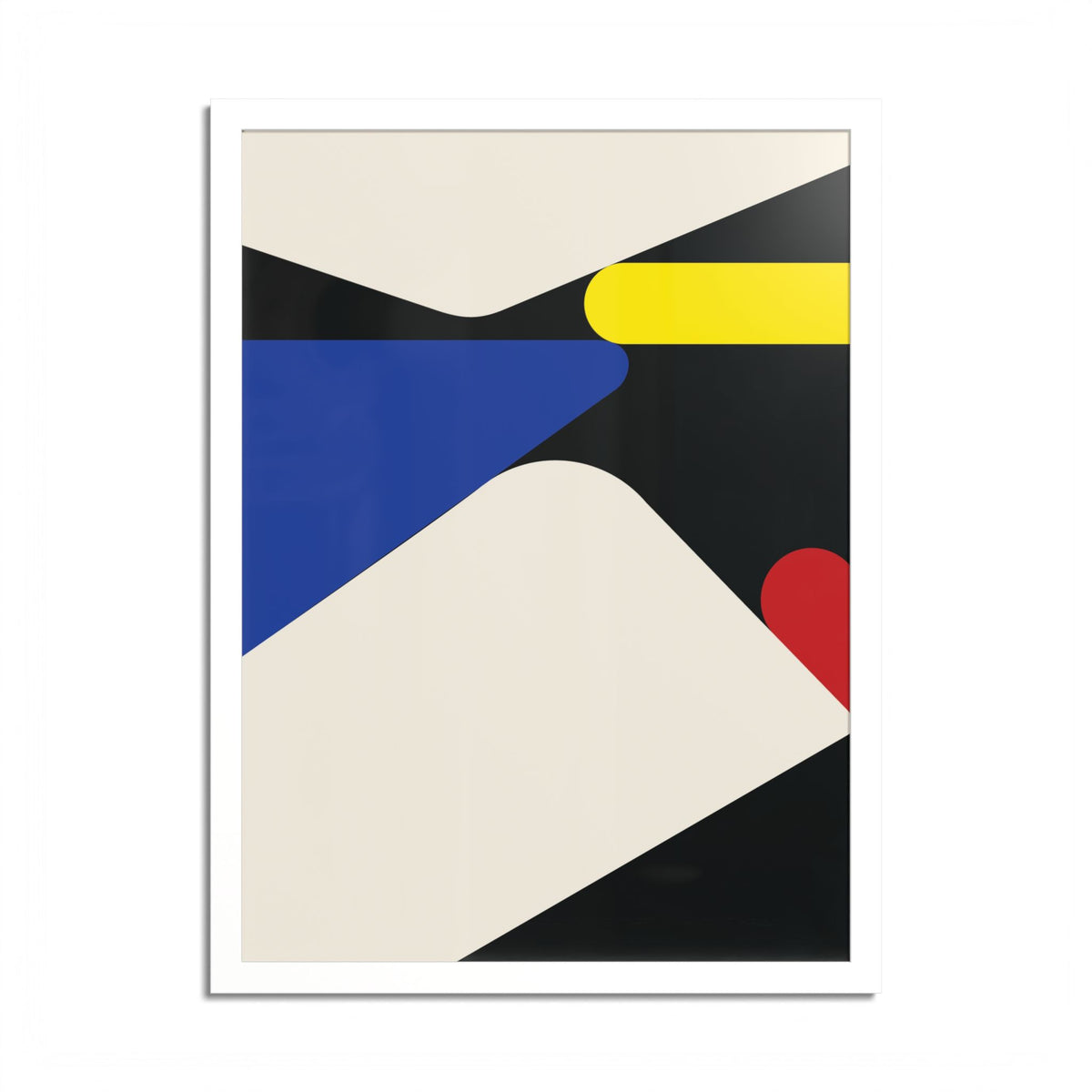Primary Color Contemporary Shapes High Quality framed Print, Modern Art Decor