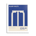 Alvar Aalto STOOL 60 Hight Quality framed Exhibition Poster