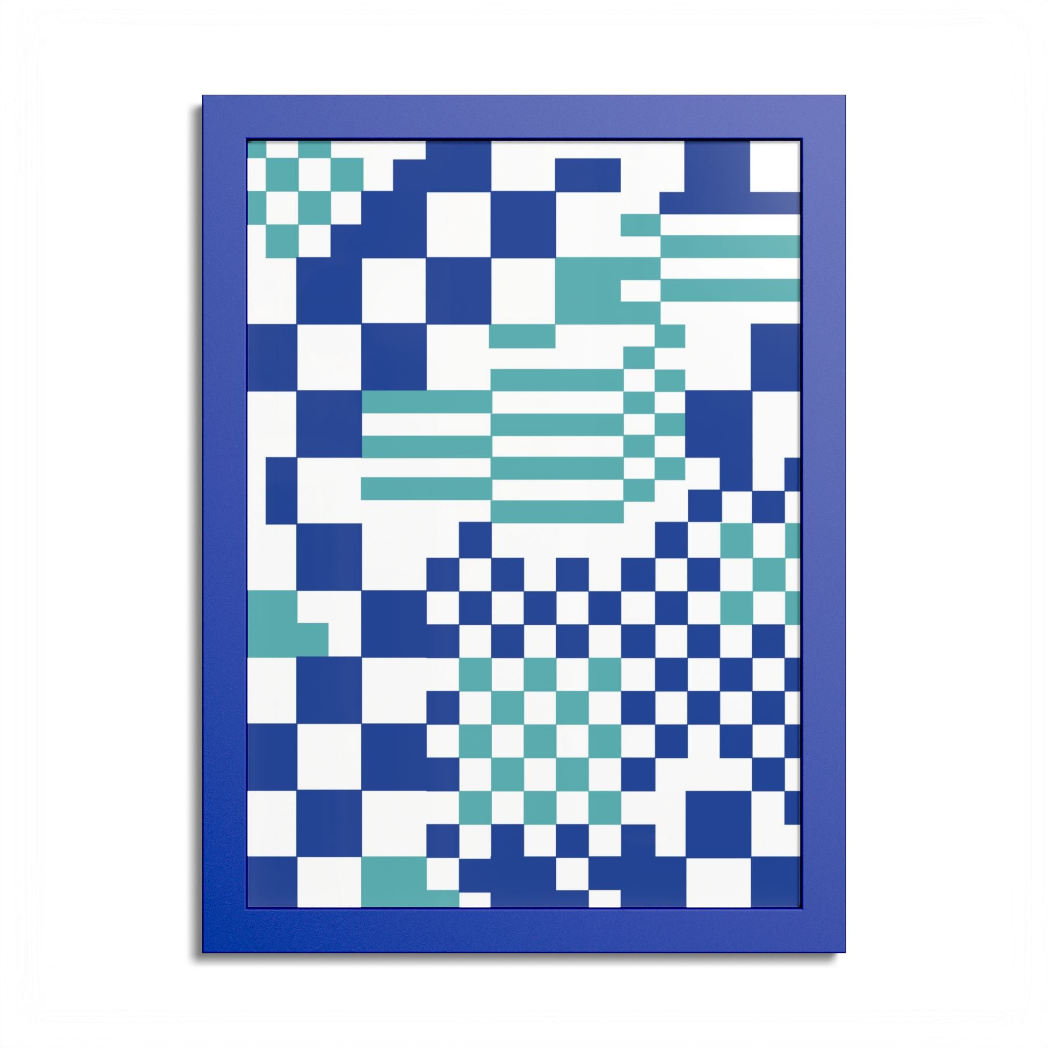 Modern Mixed Checkerboard Framed Fine Art Print