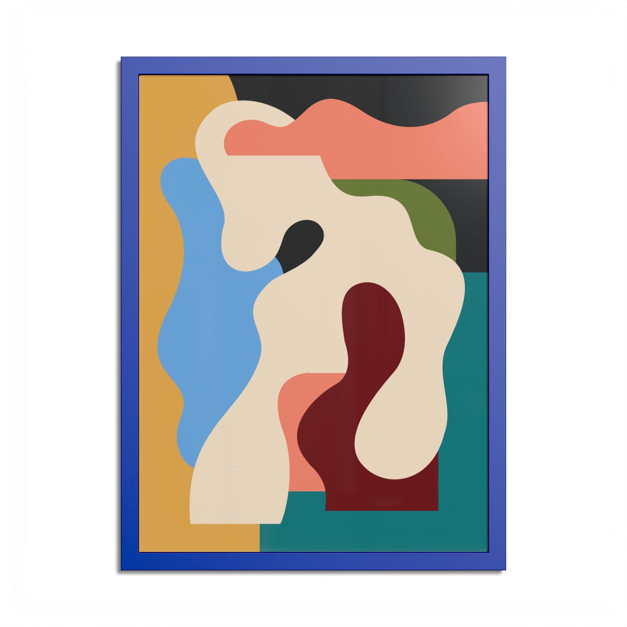 Modern Abstract Organic Shapes Framed Fine Art Print