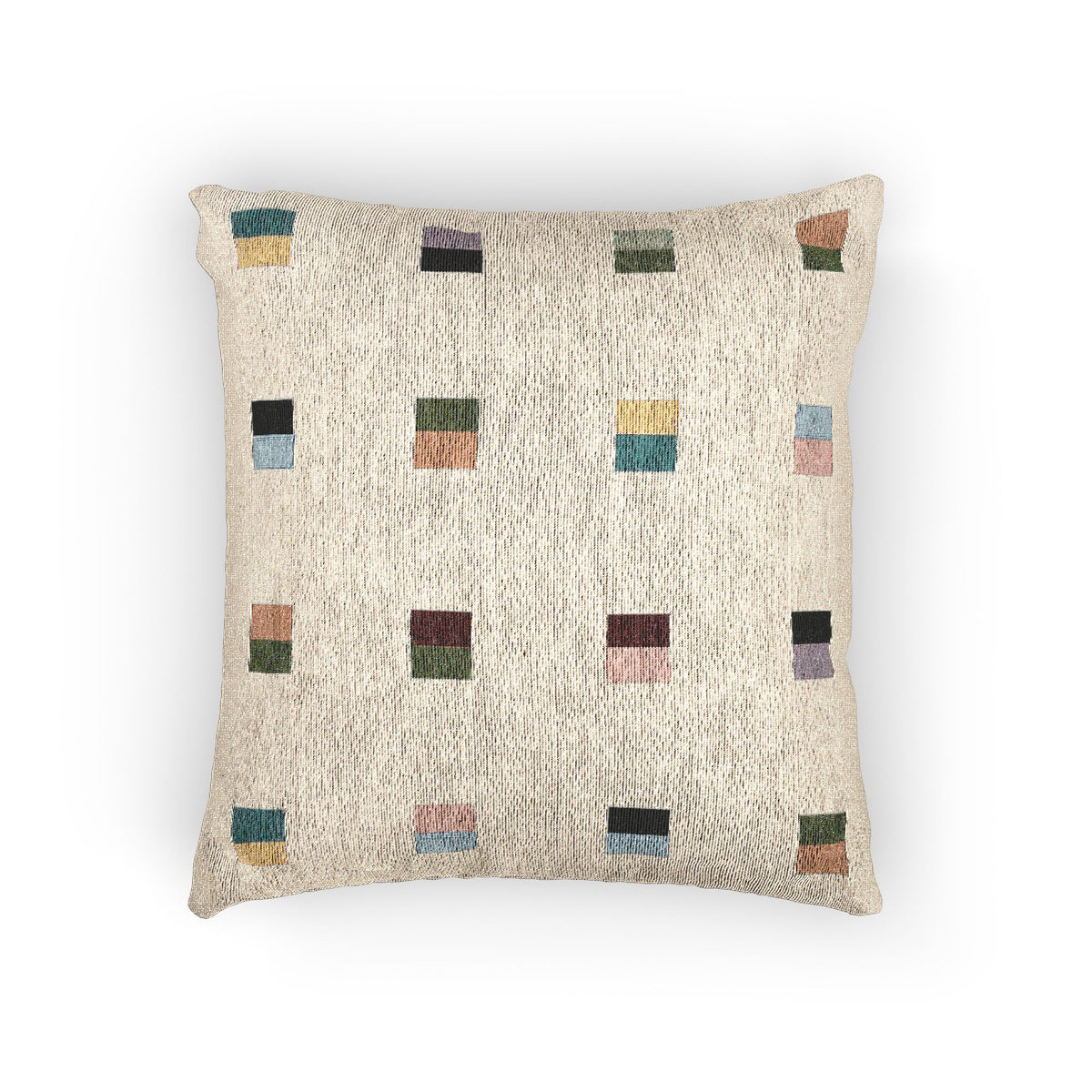 Woven Throw Pillow with Modern Multicolor Geometric Design