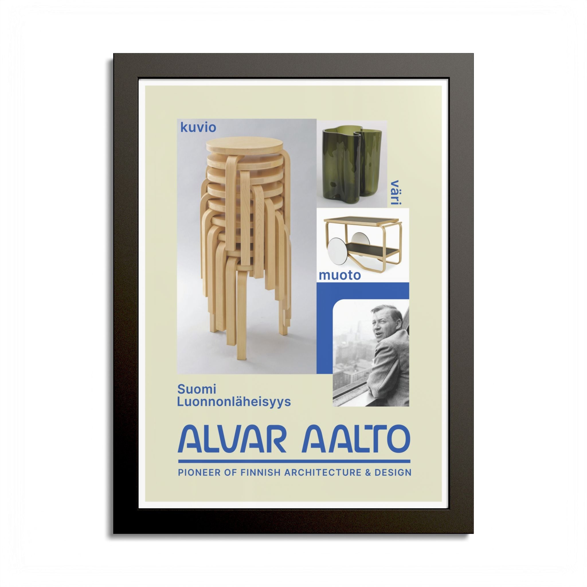 Hight Quality Alvar Aalto Framed Exhibition Poster