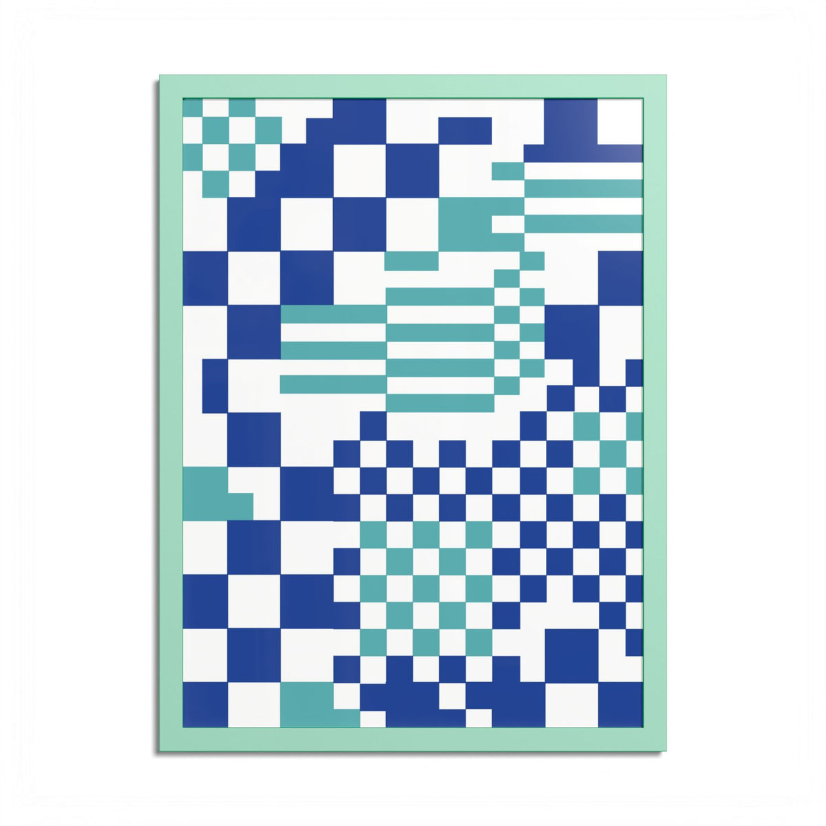 Modern Mixed Checkerboard Framed Fine Art Print