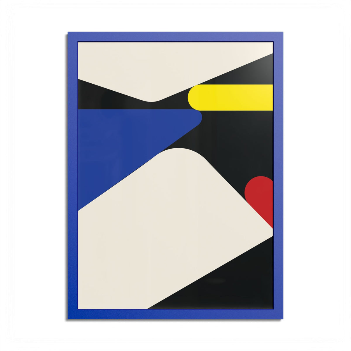 Primary Color Contemporary Shapes High Quality framed Print, Modern Art Decor