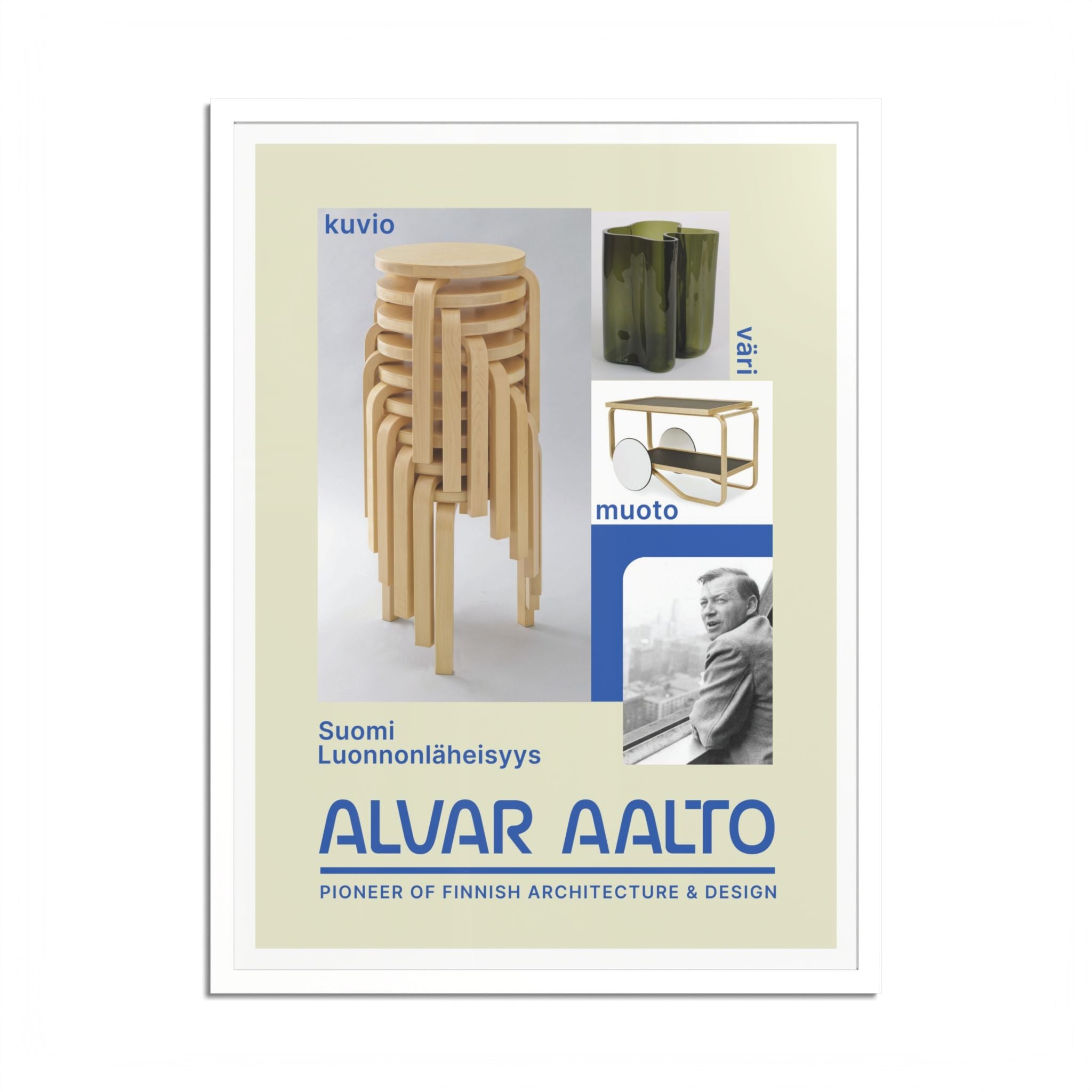 Hight Quality Alvar Aalto Framed Exhibition Poster