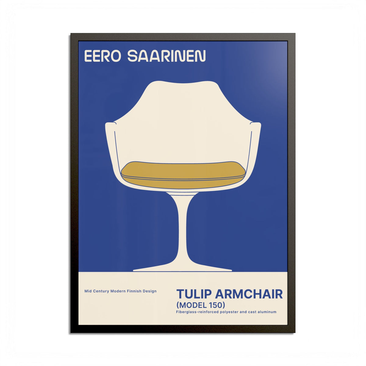 Eero Saarinen TULIP ARMCHAIR High Quality framed Exhibition Poster