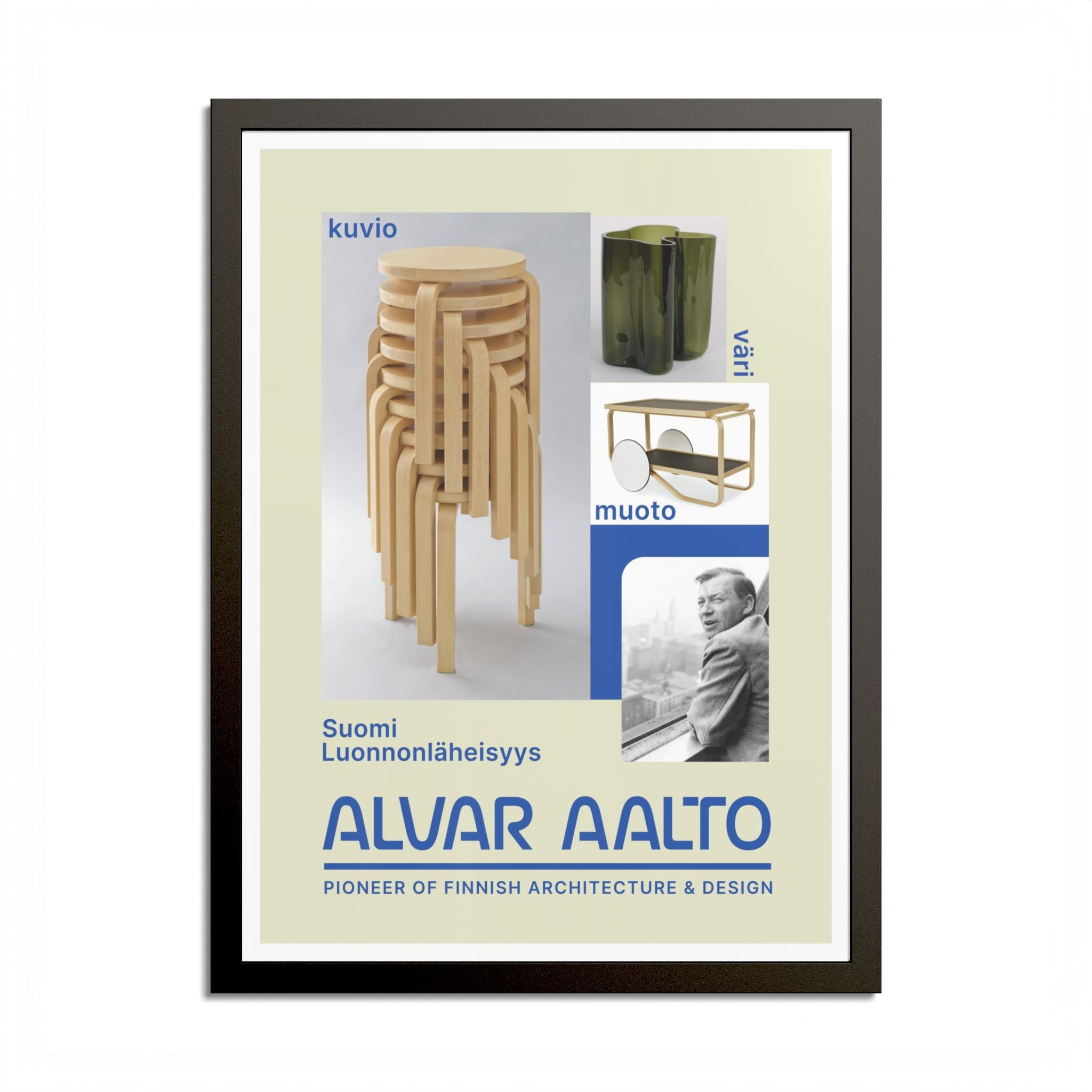 Hight Quality Alvar Aalto Framed Exhibition Poster