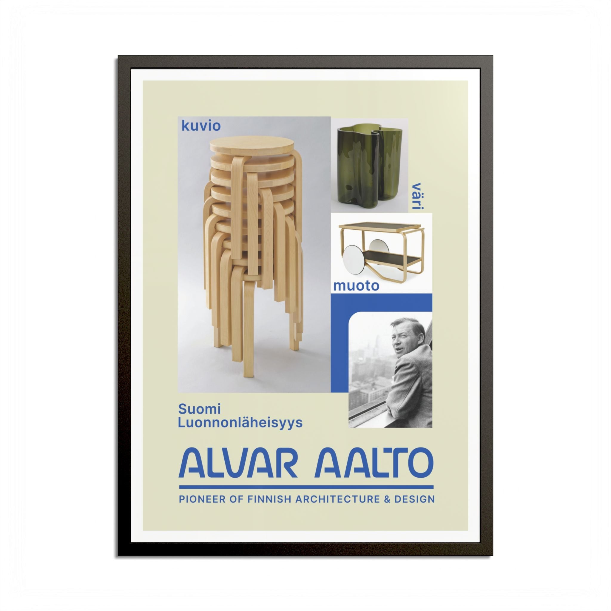 Hight Quality Alvar Aalto Framed Exhibition Poster