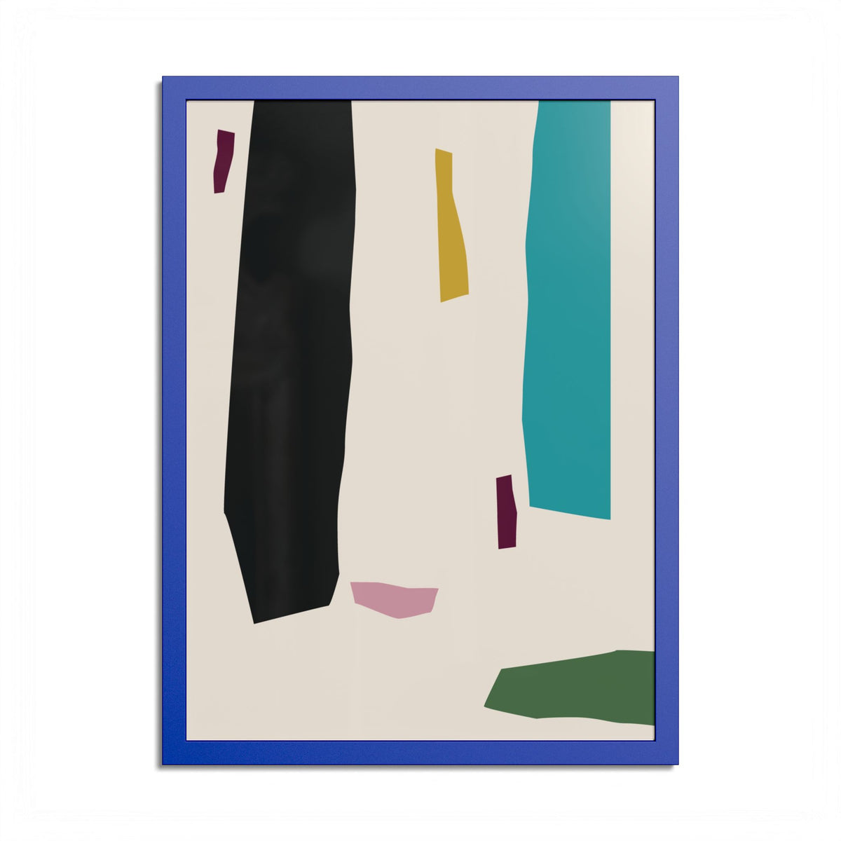 Scandi Multicolor Abstract Art High Quality framed Print, Modern Design Decor