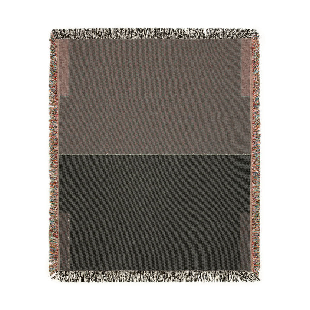 Post Minimalism Color Block Woven Throw Blanket with Contrast Corners