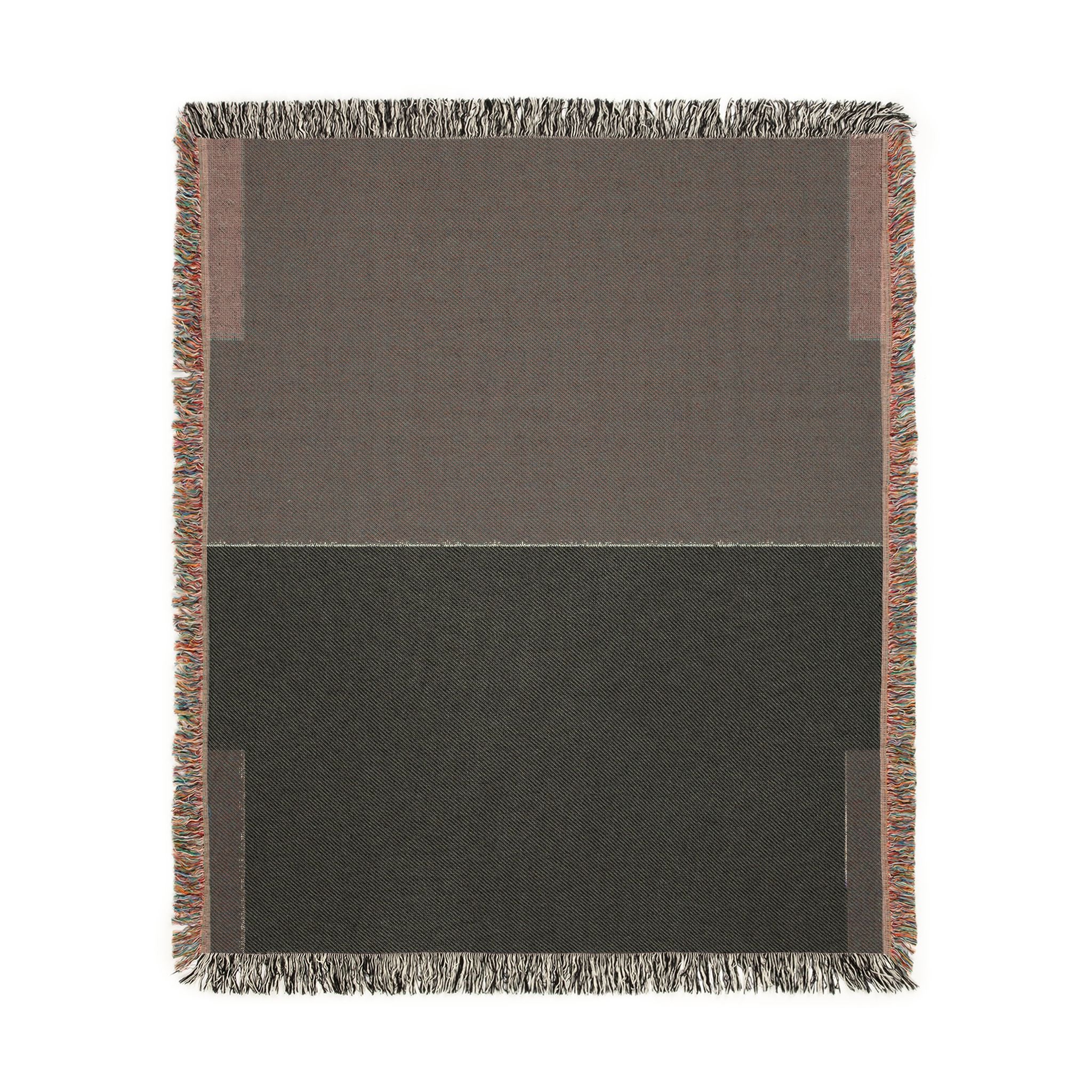 Post Minimalism Color Block Woven Throw Blanket with Contrast Corners