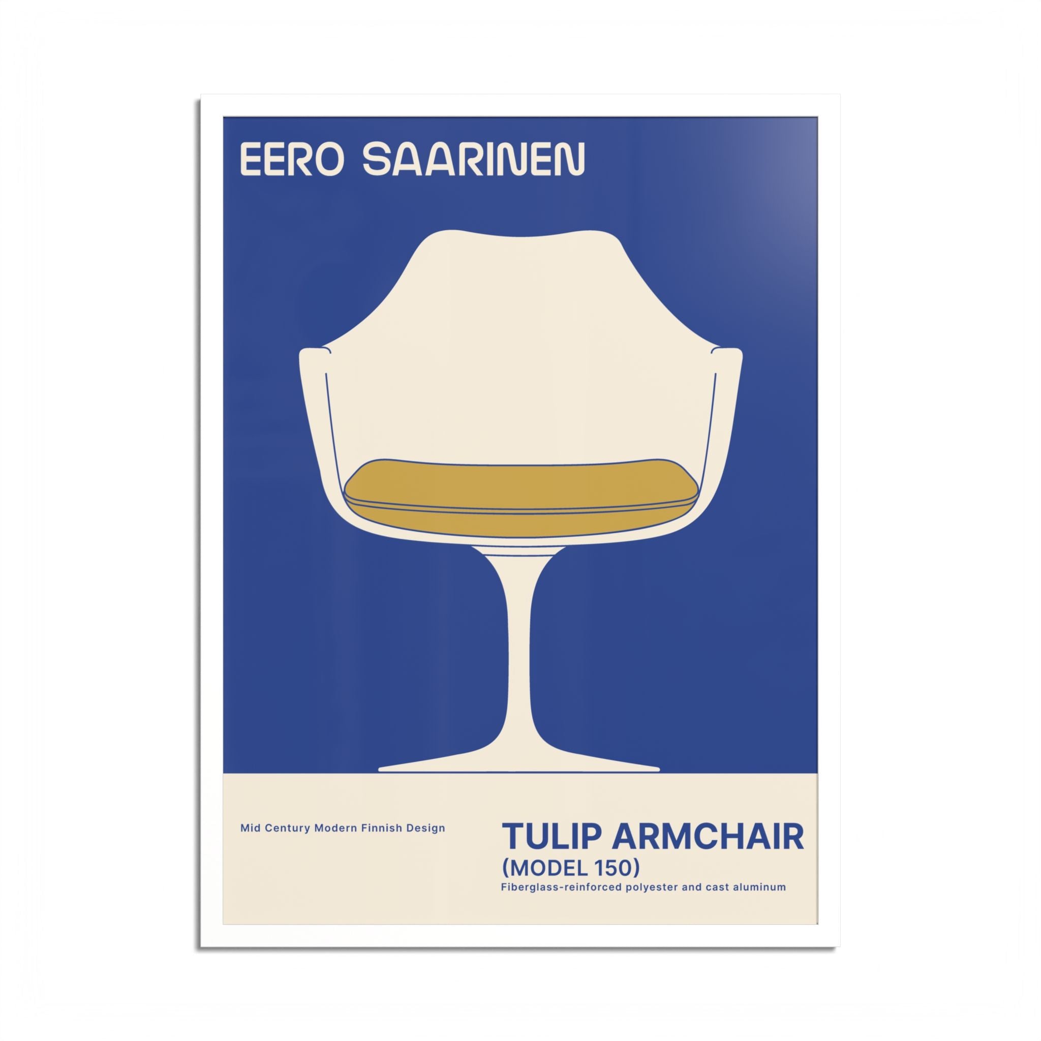 Eero Saarinen TULIP ARMCHAIR High Quality framed Exhibition Poster