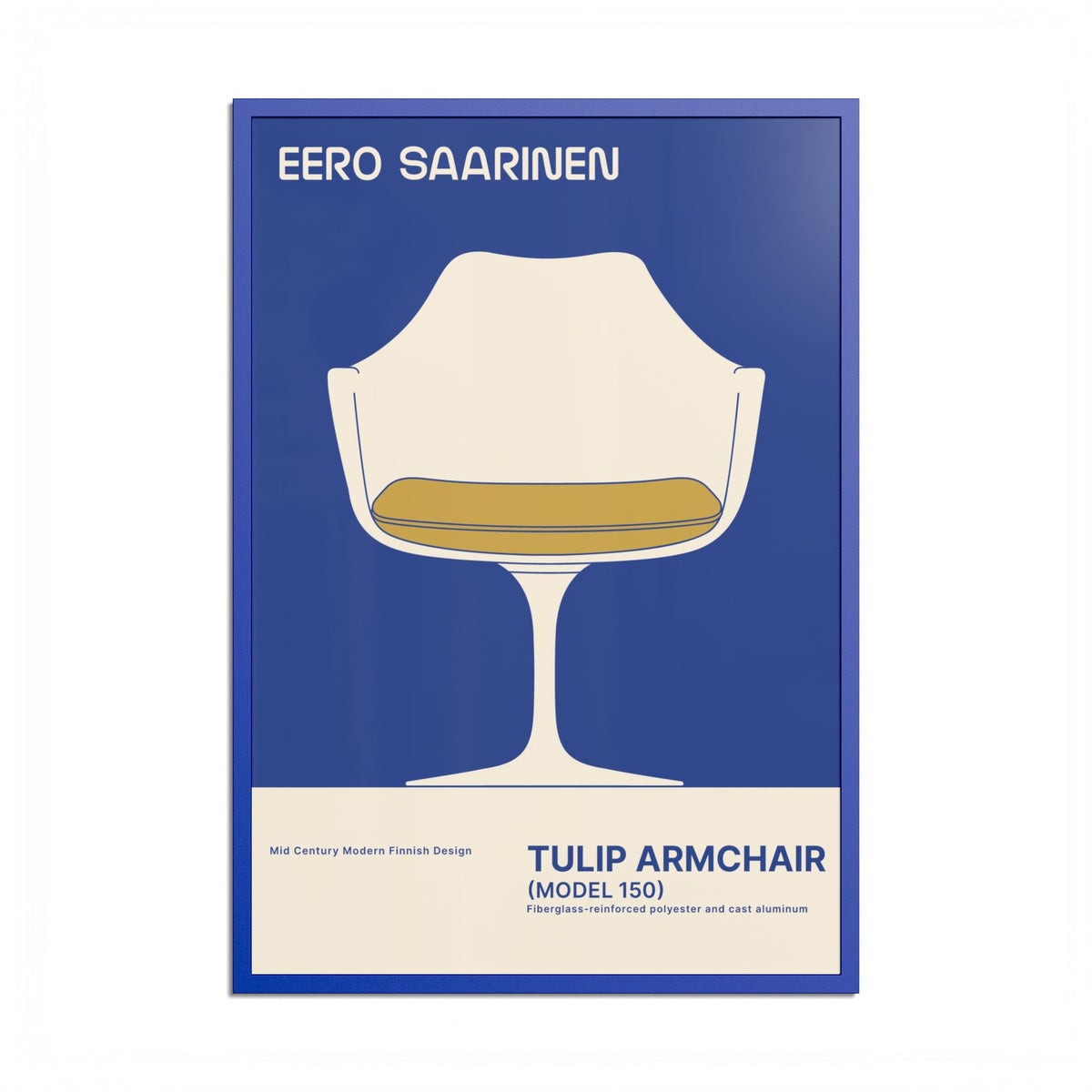 Eero Saarinen TULIP ARMCHAIR High Quality framed Exhibition Poster