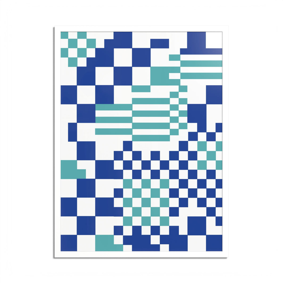 Modern Mixed Checkerboard Framed Fine Art Print