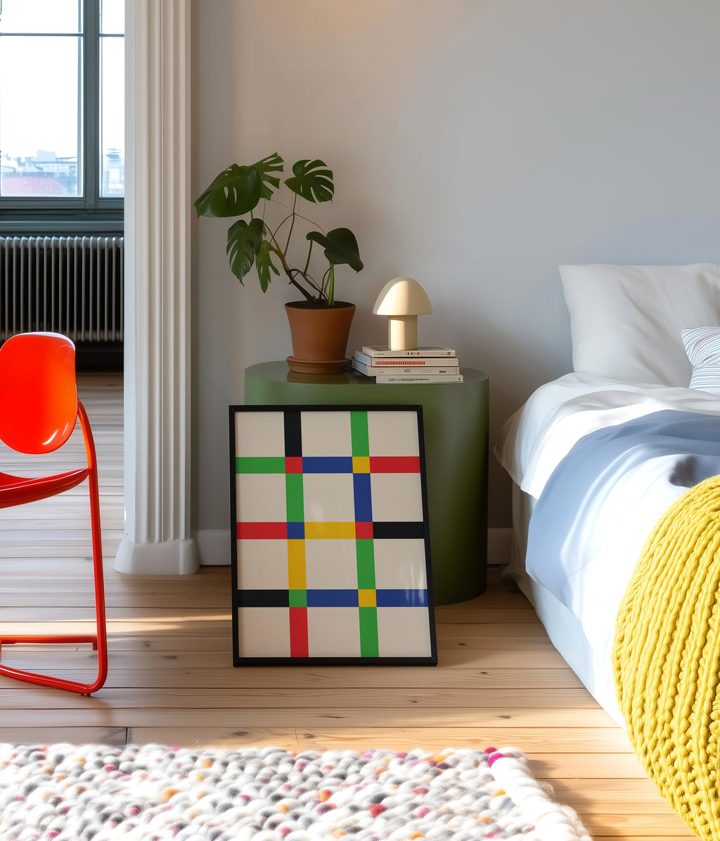 Geometric Abstract Art High Quality framed Print, Modern Home Decor
