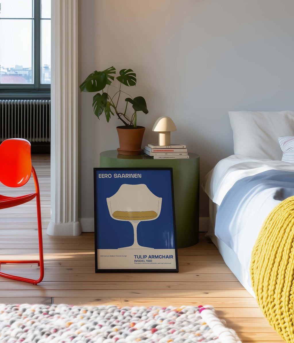 Eero Saarinen TULIP ARMCHAIR High Quality framed Exhibition Poster