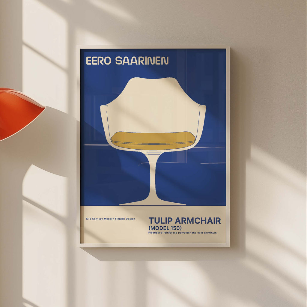 Eero Saarinen TULIP ARMCHAIR High Quality framed Exhibition Poster
