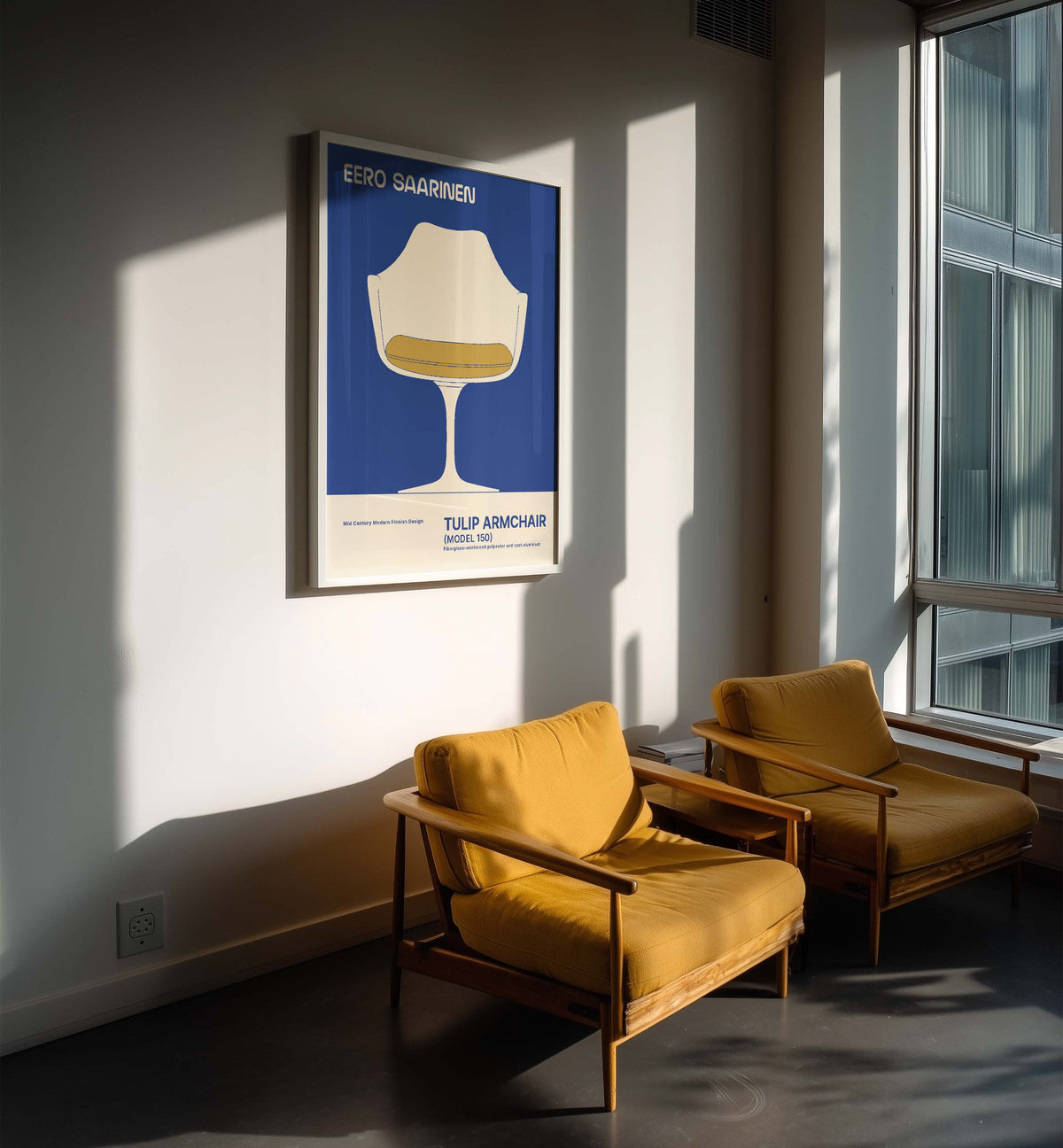 Eero Saarinen TULIP ARMCHAIR High Quality framed Exhibition Poster