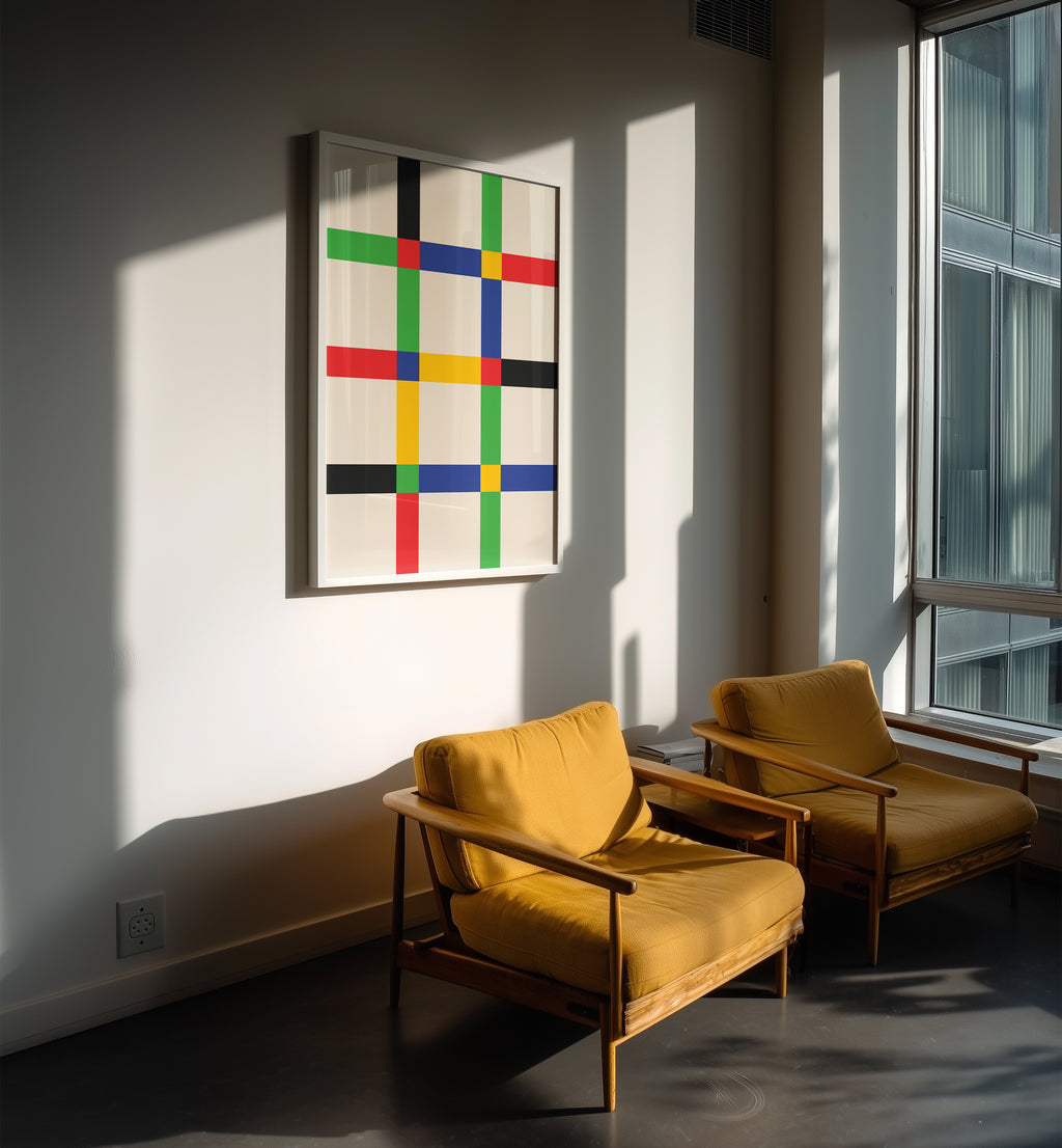 Geometric Abstract Art High Quality framed Print, Modern Home Decor