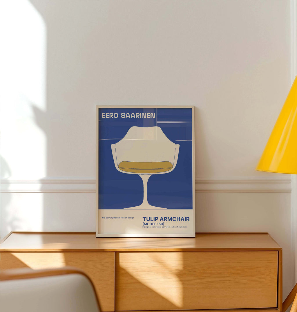 Eero Saarinen TULIP ARMCHAIR High Quality framed Exhibition Poster