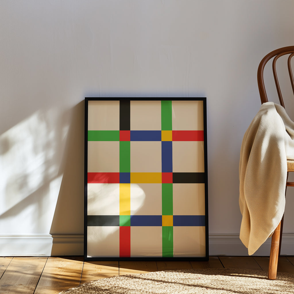 Geometric Abstract Art High Quality framed Print, Modern Home Decor