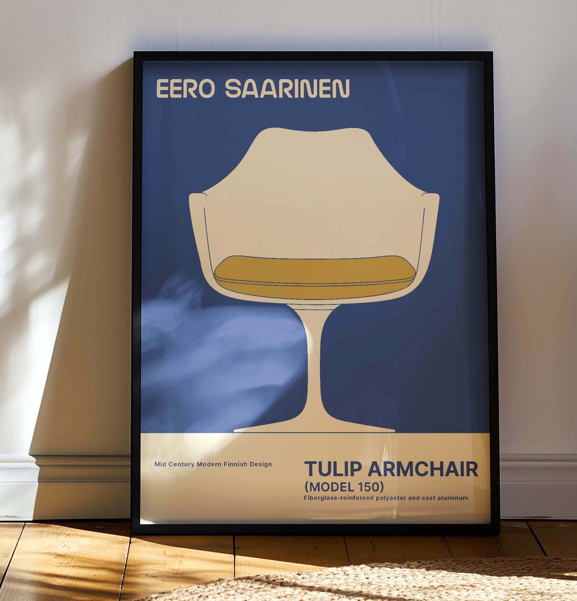 Eero Saarinen TULIP ARMCHAIR High Quality framed Exhibition Poster