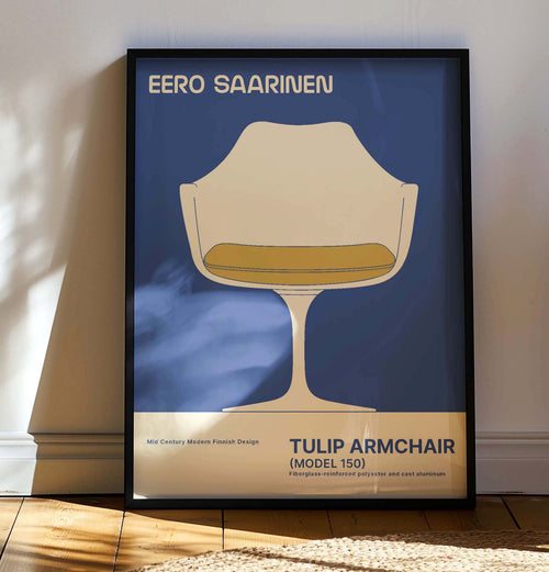 Eero Saarinen TULIP ARMCHAIR High Quality framed Exhibition Poster