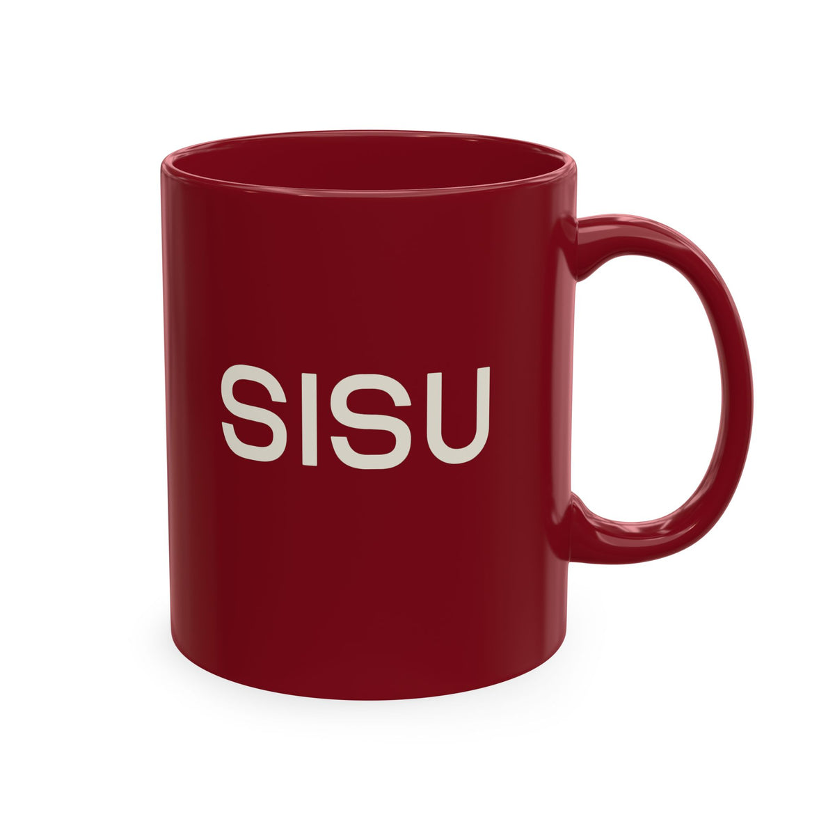 Modern Ceramic Coffee Cup with Finnish Flag & SISU Design