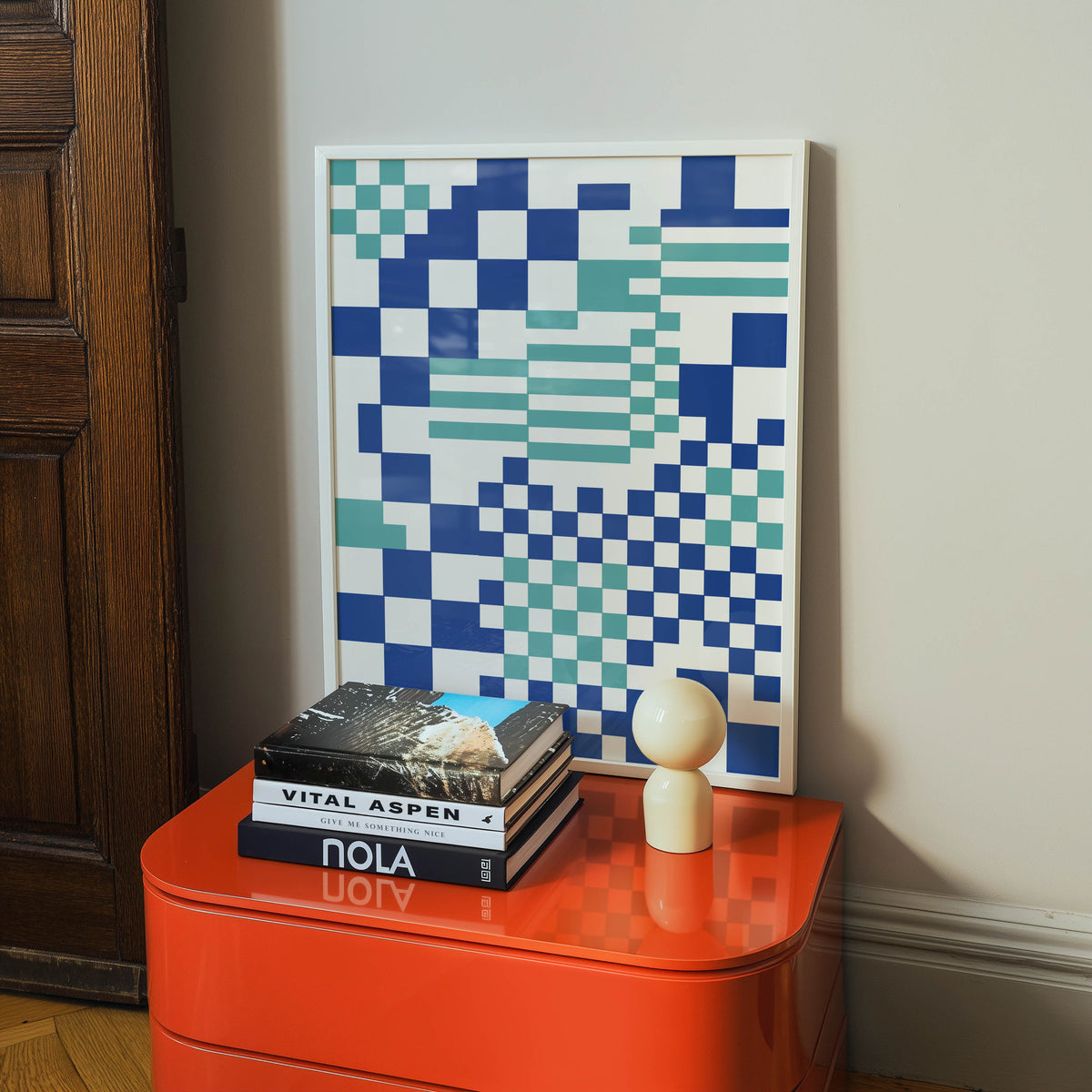 Modern Mixed Checkerboard Framed Fine Art Print