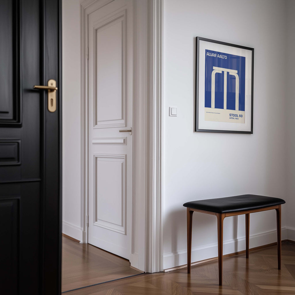 Alvar Aalto STOOL 60 Hight Quality framed Exhibition Poster