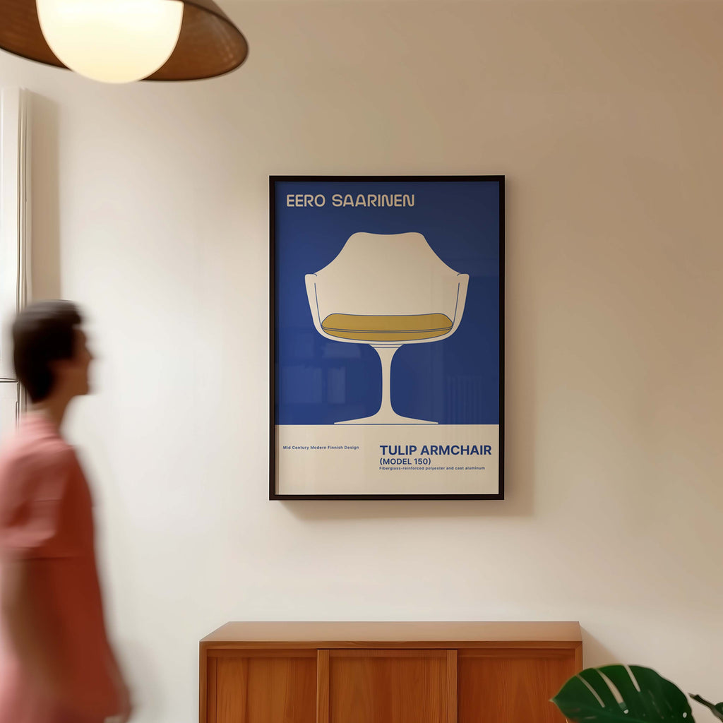 Eero Saarinen TULIP ARMCHAIR High Quality framed Exhibition Poster