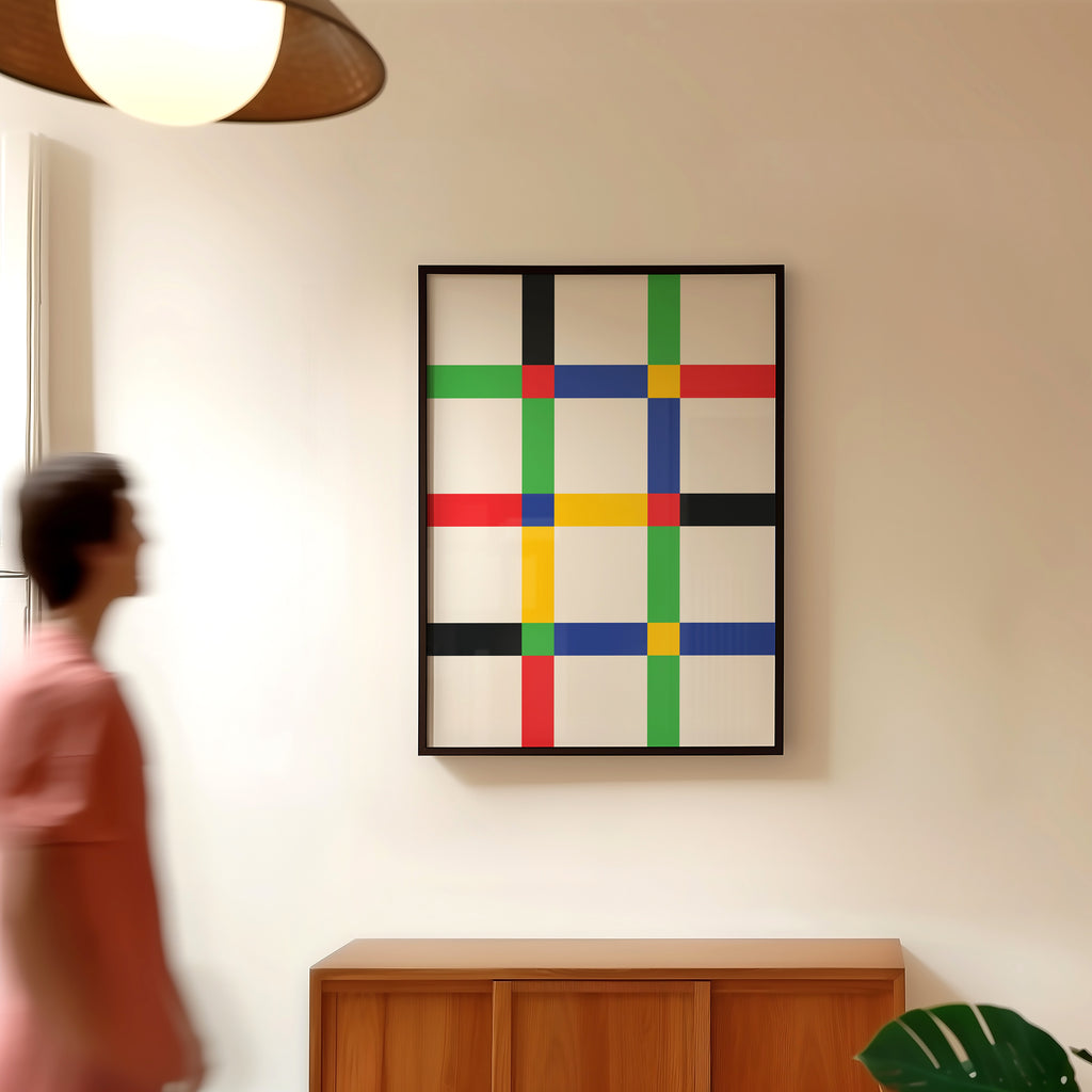 Geometric Abstract Art High Quality framed Print, Modern Home Decor