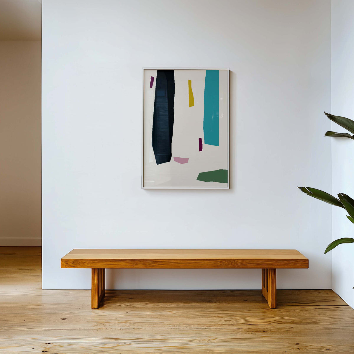 Scandi Multicolor Abstract Art High Quality framed Print, Modern Design Decor