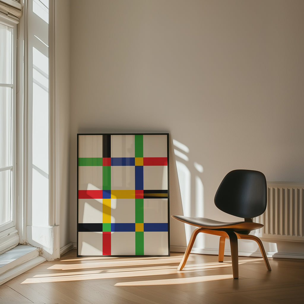 Geometric Abstract Art High Quality framed Print, Modern Home Decor