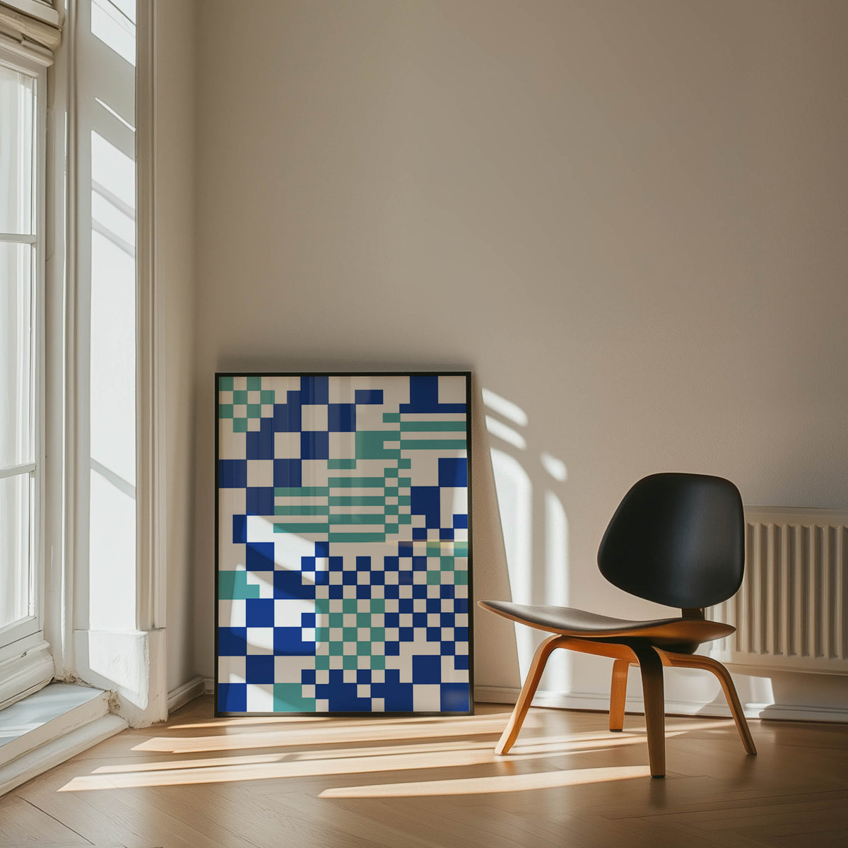 Modern Mixed Checkerboard Framed Fine Art Print