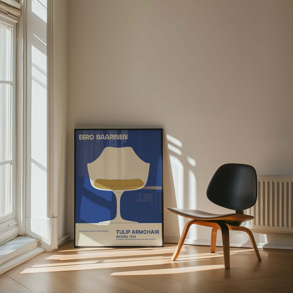 Eero Saarinen TULIP ARMCHAIR High Quality framed Exhibition Poster