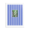 Flower & Stripes High Quality framed Art Print, with Lily of The Valley Flowers