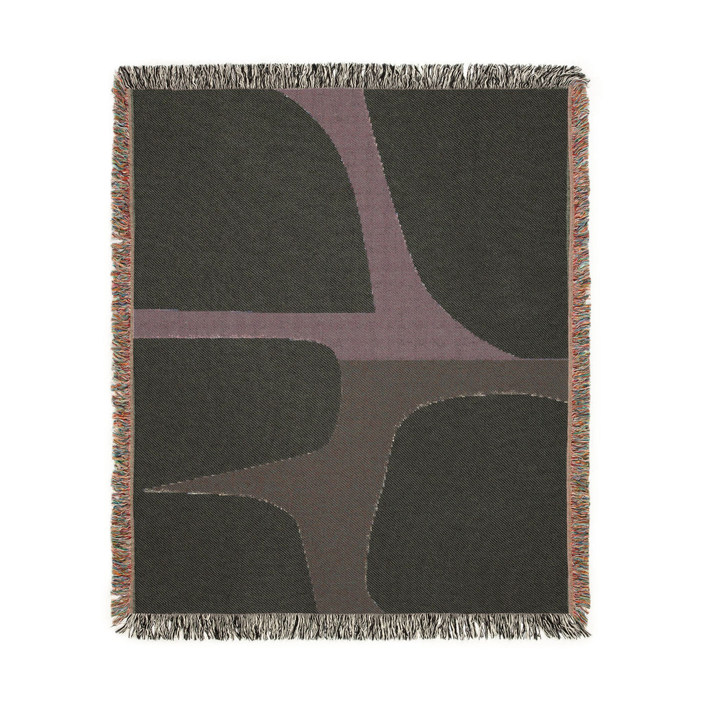 Scandi Color Block Woven Throw Blanket with Abstract Shapes Design