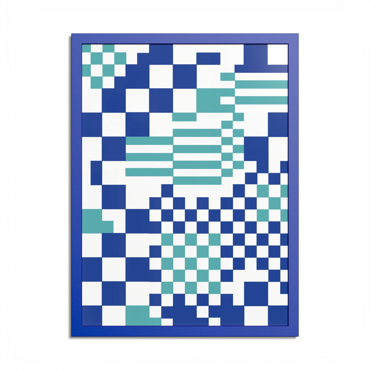Modern Mixed Checkerboard Framed Fine Art Print