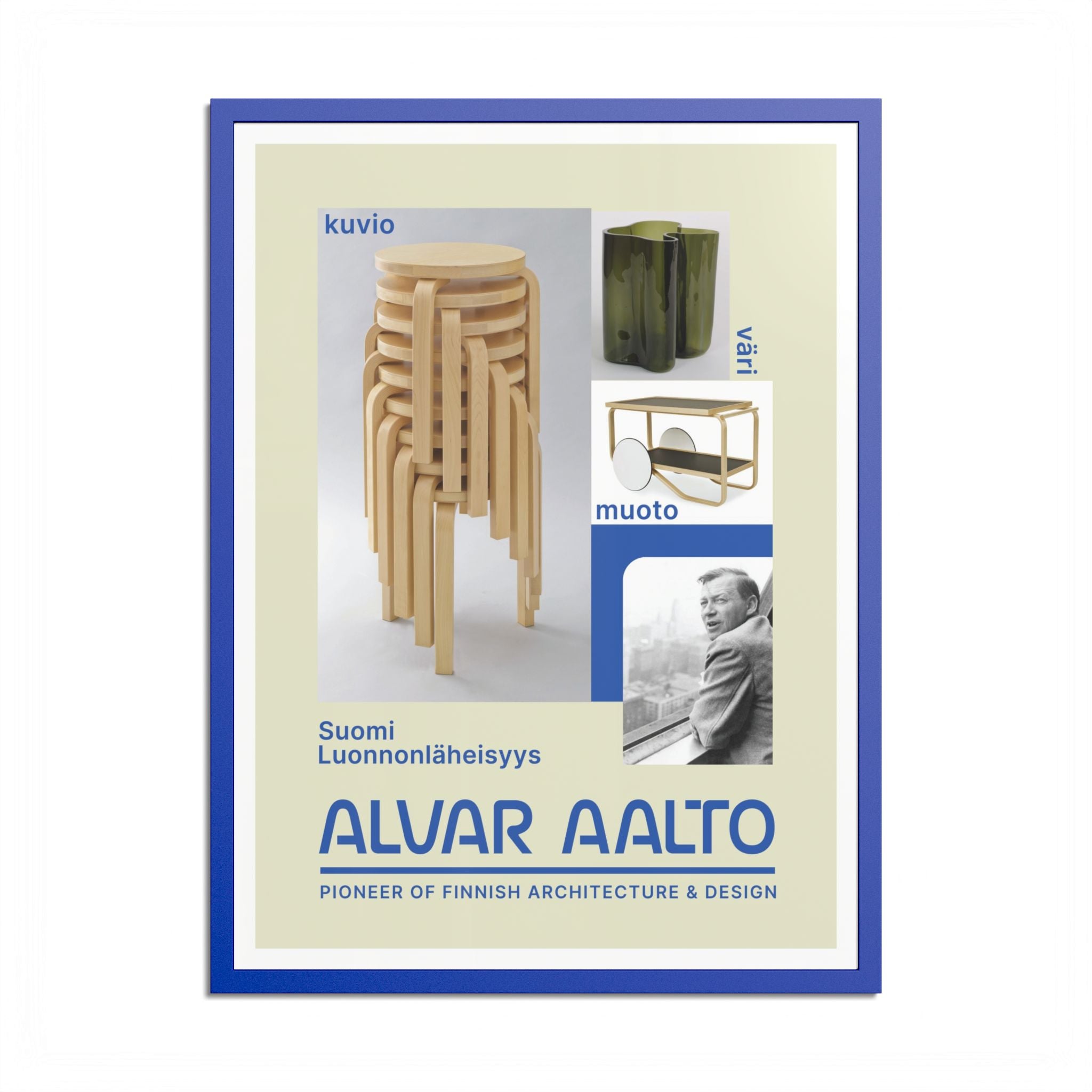 Hight Quality Alvar Aalto Framed Exhibition Poster