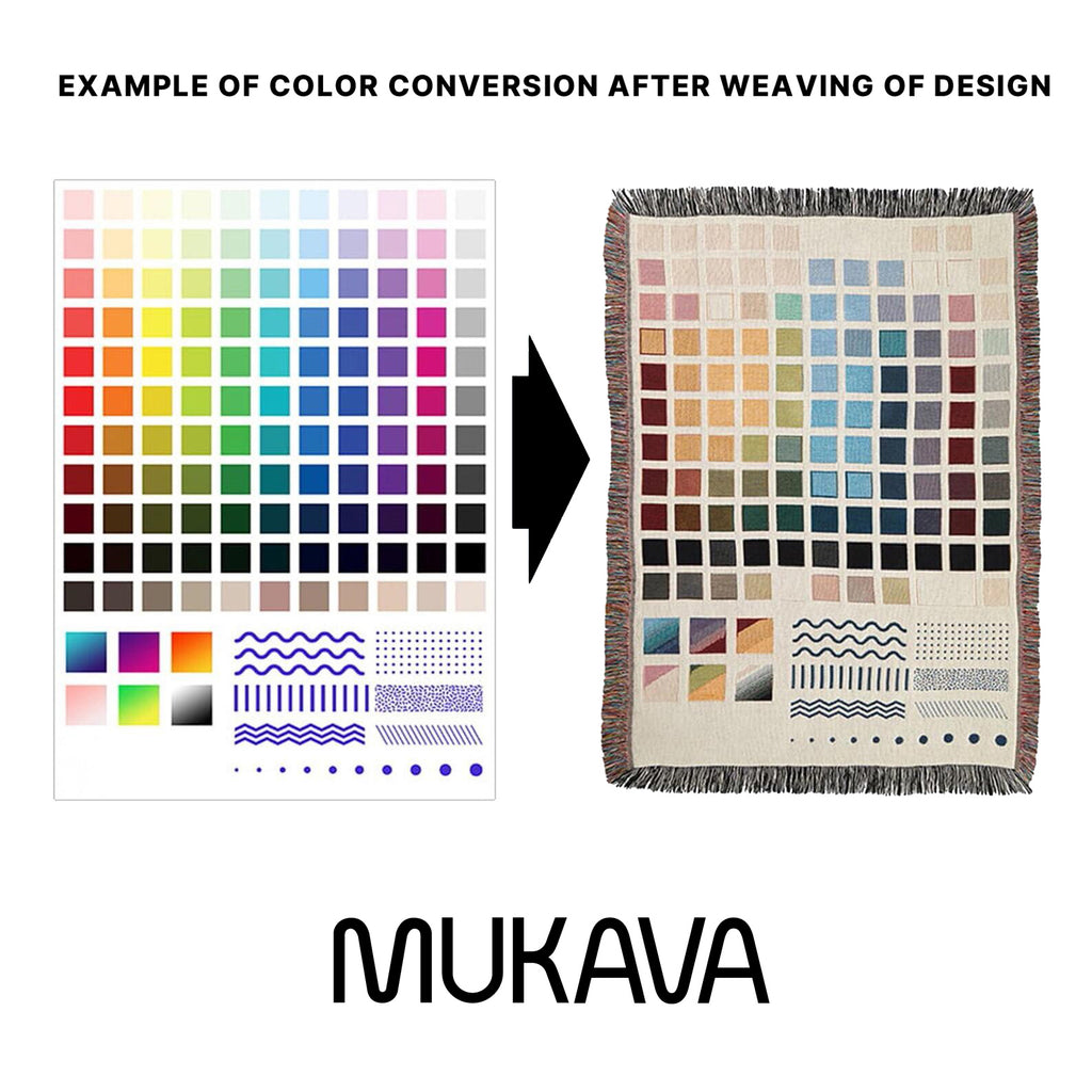 Modern Geometric Woven Throw Blanket with Colorful Split Squares Pattern