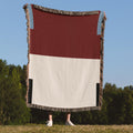 Post Minimalism Color Block Woven Throw Blanket with Contrast Corners