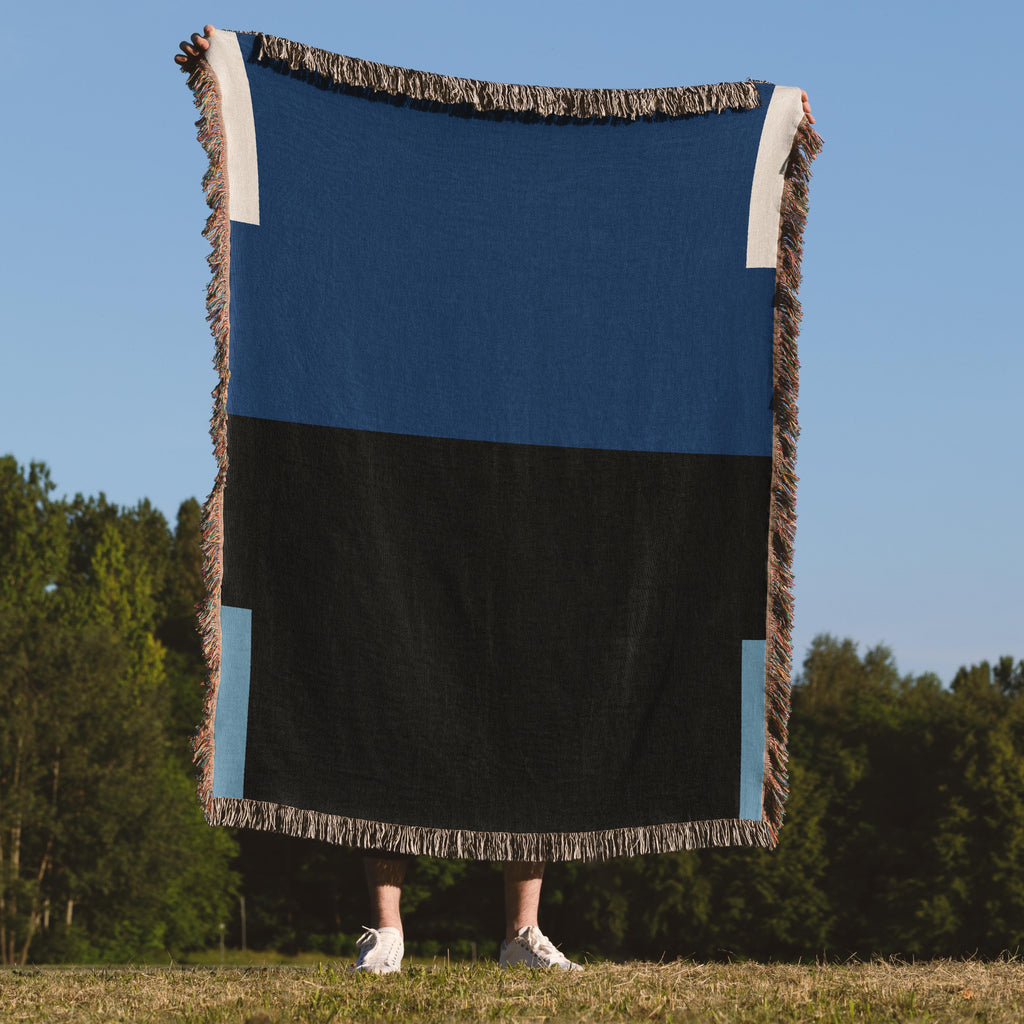 Copy of Post Minimalism Color Block Woven Throw Blanket with Contrast Corners